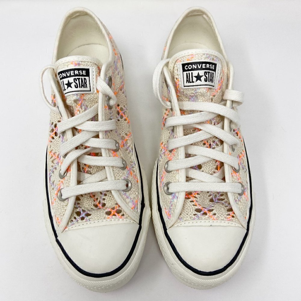 CONVERSE | Chuck Taylor All Star Platform Boho Crochet Wmns 8 Cream - Picture 2 of 11